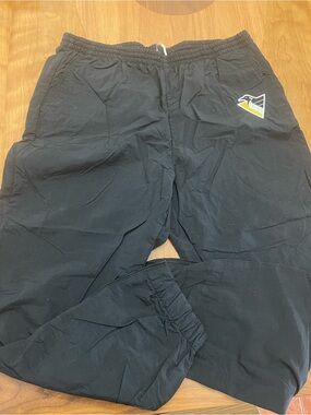 Vintage-Penguins Black Athletic Track pants-Pace Setter